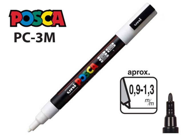 UNI POSCA MARCADOR 0,9-1,3mm PC-3M BLANCO (1)