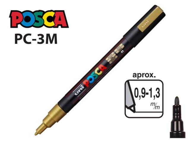 UNI POSCA MARCADOR 0,9-1,3mm PC-3M ORO (25)