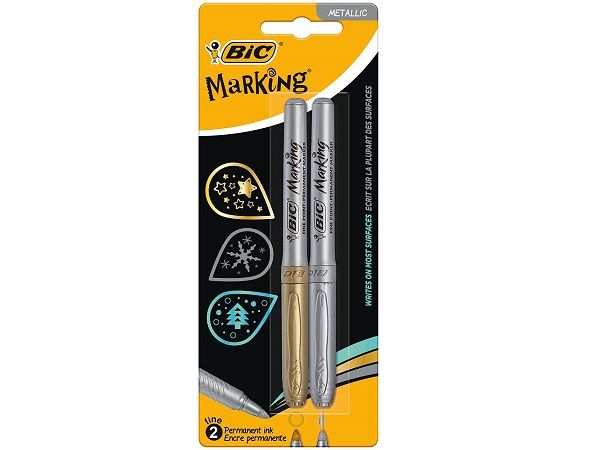 BLISTER 2 MARCADOR ORO PLATA BIC INTENSITY  1,1mm