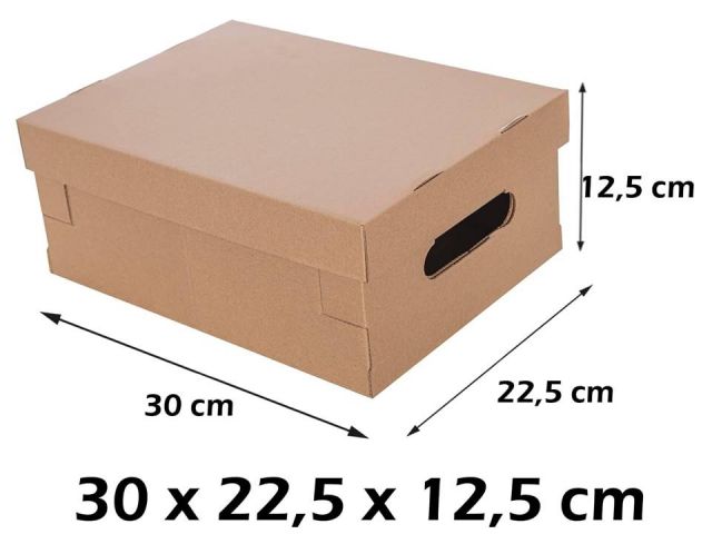 (PAQ.12) CAJAS CARTON MULTIUSOS C/TAPA 30x22.5x12.