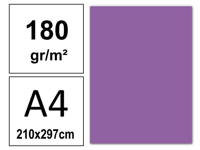 P.50 HOJAS CARTULINA A4 180gr. MORADO