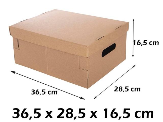 (PAQ.6) CAJAS CARTON MULTIUSOS CON TAPA 36x28x16cm