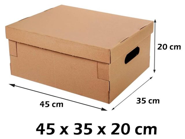 (PAQ.6) CAJAS CARTON MULTIUSOS CON TAPA  45x35x20cm