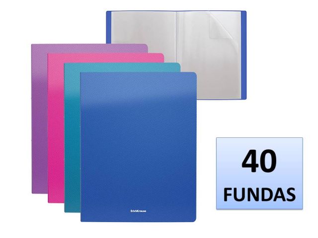 EK CARPETA 40 FUNDAS A4 COLORES SURTIDOS VIVID