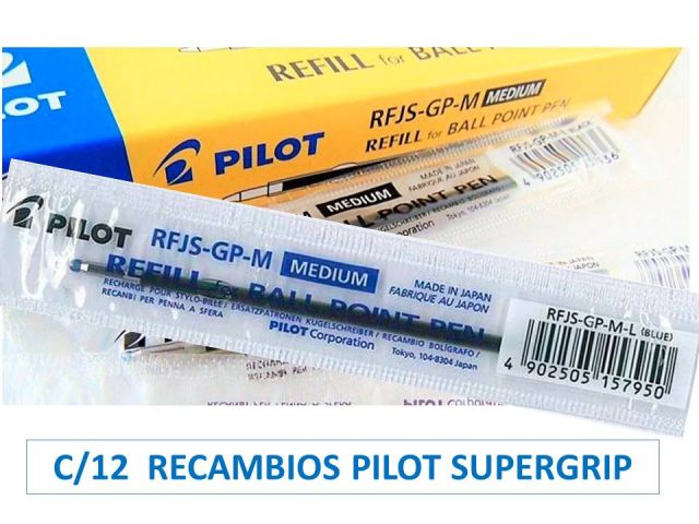 CJ.12 RECAMBIO PILOT BOLIGRAFO SUPERGRIP AZUL  