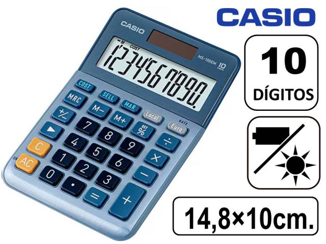 CASIO CALCULADORA SOBREMESA 10DG. MS-100EM