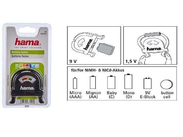 HAMA COMPROBADOR BATERIAS 87099