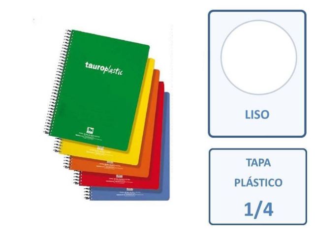 CUADERNO 1/4 80H.90gr.TAUROPLASTIC PP LISO