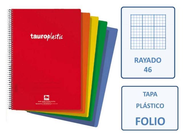 CUADERNO FOLIO  80H.TAPA PLASTIC. PP RAYADO 46