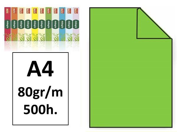 PAQ.500H. PAPEL COLOR MULTIFUNCIÓN A4 80GR VERD IN