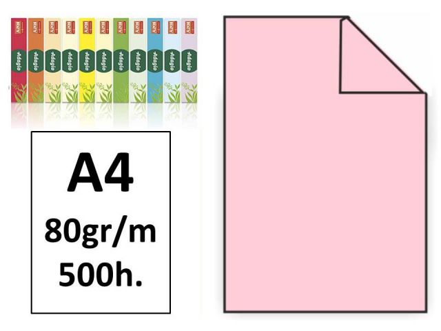 PAQ.500H. PAPEL COLOR MULTIFUNCIÓN A4 80GR ROSA