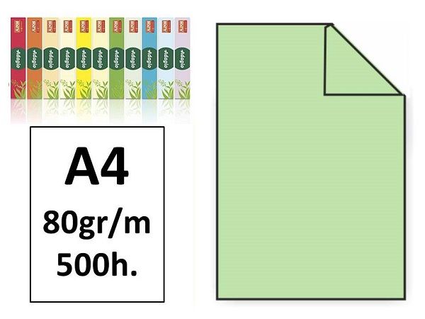 PAQ.500H. PAPEL COLOR MULTIFUNCIÓN A4 80GR VERDE