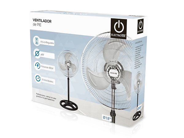 ELECTROTECK VENTILADOR PIE 80W 45cm. ET-F18SF