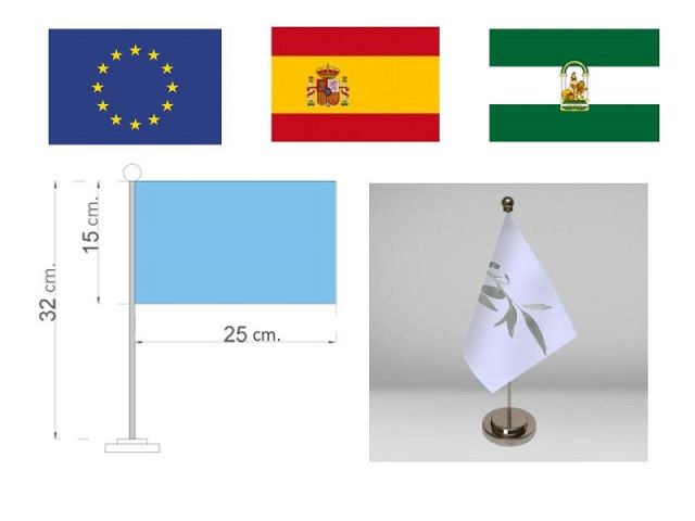 PACK 3 BANDERAS SOBREMESA (UE, ESPAÑA, ANDALUCíA)