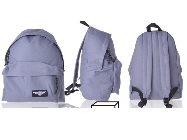 MOCHILA ESCOLAR ECO GRANDE  GRIS 43X35X24CM