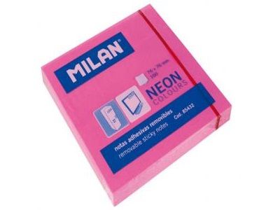 (PAQ.10) BLOC 100 NOTAS ADHESIVAS 76x76 ROSA  NEON