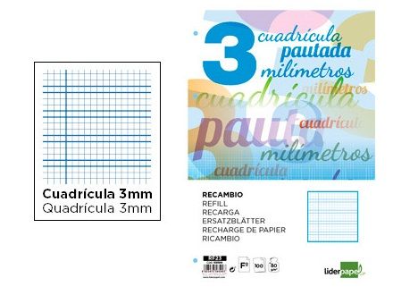 RECAMBIO PAUTAGUÍA 100 HOJAS PAUTA 3MM RF23