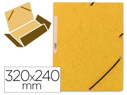 (PAQ.10) CARPETA GOMAS CARTON A4 SOLAPAS AMARILLO