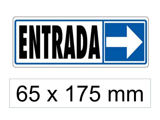 PICTOGRAMA PVC AZ/BL 65x175mm 6177-09 ENTRADA DERC