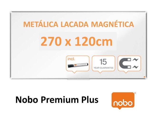 NOBO PIZARRA BLANCA ACERO LACAD 270 x120cm 1915164 PREMIUM PLUS