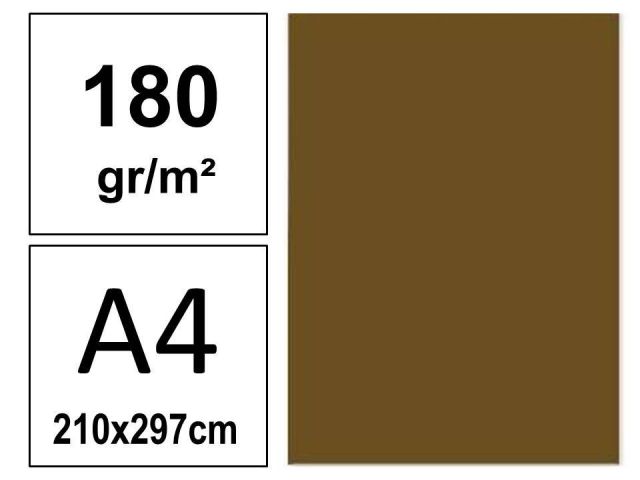 P.50 HOJAS CARTULINA A4 180gr. MARRON