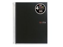 MQR NOTEBOOK4 CUADERNO PP A4 CUADRO 5X5 140H NEG.