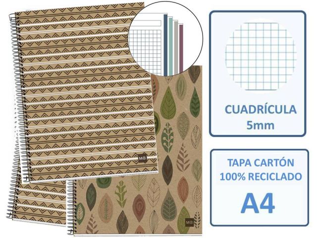 MQR NOTEBOOK4 CUADERNO A4 CUADRO 5X5 120H RECICLADO