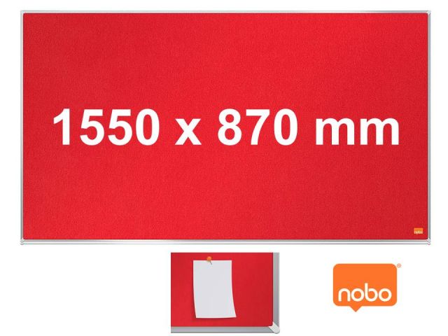 NOBO TABLERO PANORAMICO 1550x870mm ROJO 1915422