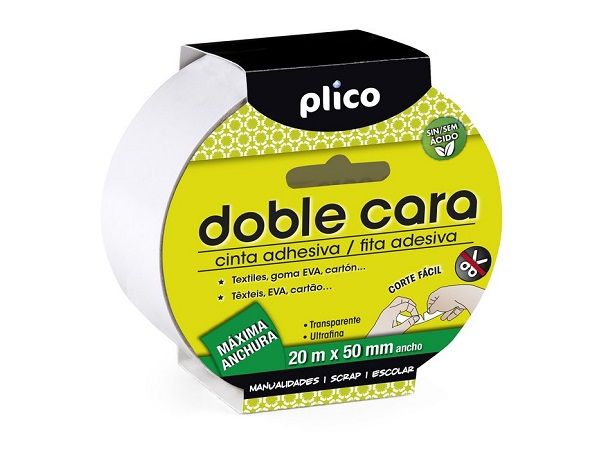 PLICO CINTA ADHESIVA DOBLE CARA 50mm x 20mt. 13321