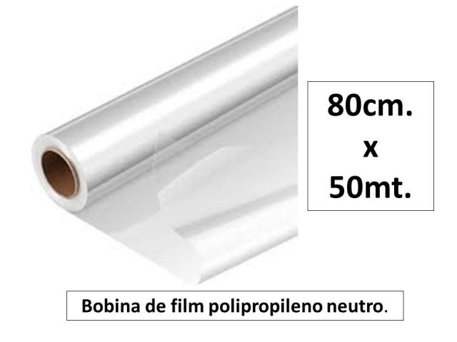 BOBINA FILM TRANSPARENTE 80cm X 50mt CELOFAN