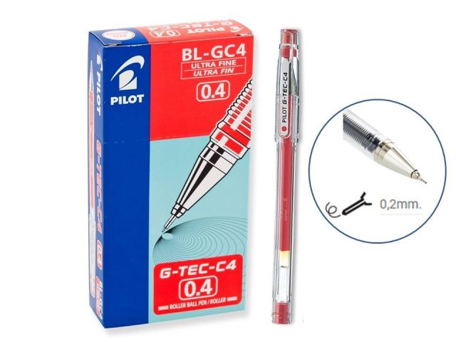 (CJ.12) R.ULTRAFINO PILOT G-TEC-C4  BL-GC4R ROJO