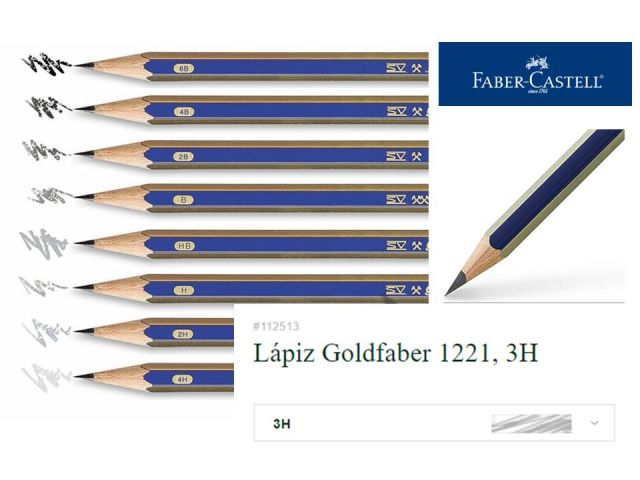 LÁPIZ GRAFITO GOLDFABER 1221 3H  112513