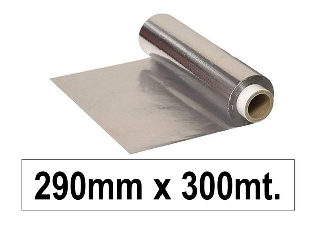 BOBINA PAPEL  ALUMINIO ANCHO 290mm x 300mt.