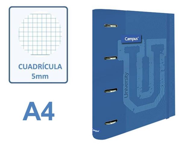 CAMPUS  CARPEBLOC RINGBOOK 4A C/GOMA C/RECAMBIO AZUL