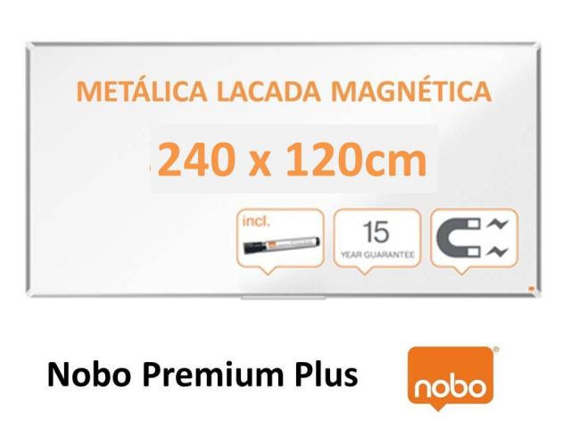 NOBO PIZARRA BLANCA ACERO LACADO 240 x120cm 1915163 PREMIUM PLUS