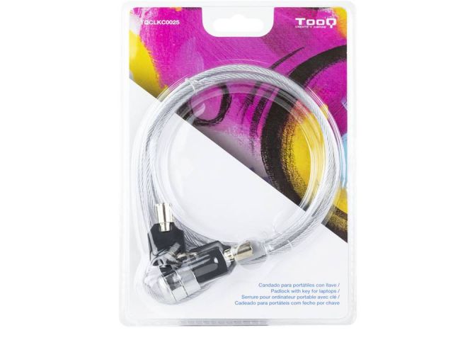 TOOQ CABLE SEGURIDAD 1,5MT LLAVE TQCLKC0025