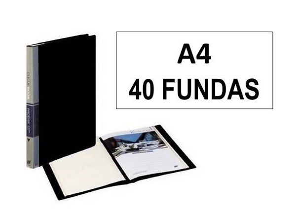 CARPETA 40 FUNDAS A4 TAPA PP RIGIDA NEGRO