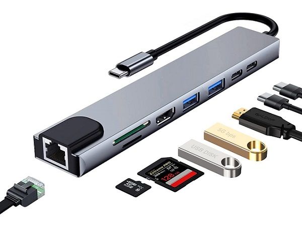 EWENT HUB USB TYPE C TO MULTIPORT DOCK 8  EW1146