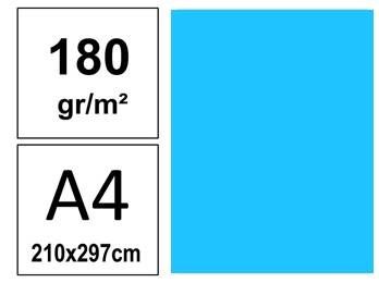 P.50 HOJAS CARTULINA A4 180gr.AZUL TURQUESA