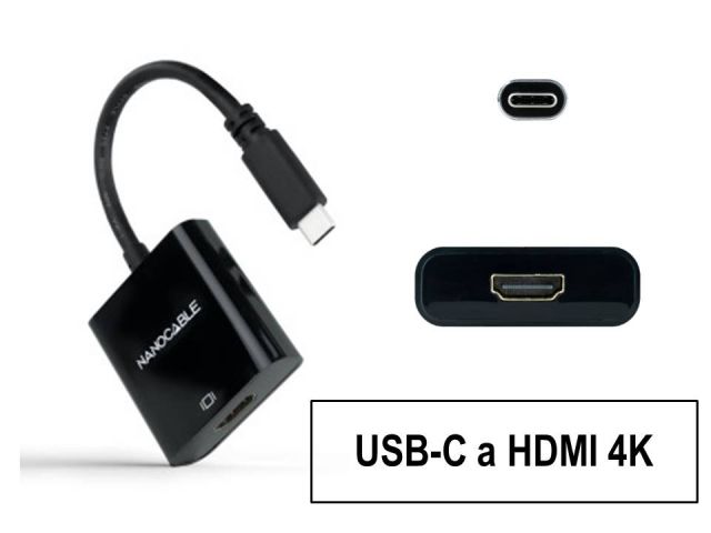 NNC CONVERSOR USB-C a HDMI 4K 15cm 10.16.4102-BK