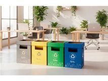 LDP PAPELERA RECICLAJE CARTÓN RECICLAJE 70L.GRIS