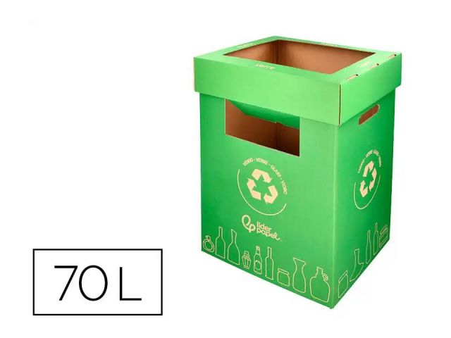 LDP PAPELERA RECICLAJE CARTÓN RECICLAJE 70L. VERDE