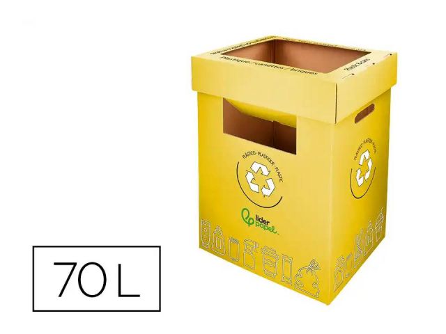 LDP PAPELERA RECICLAJE CARTÓN RECICLAJE 70L. AMARI