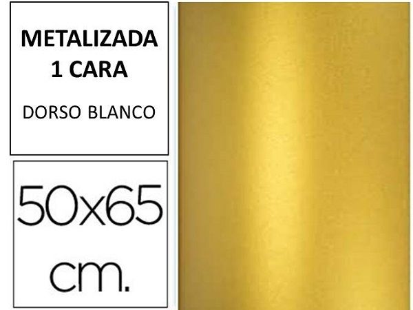 P.10 HOJAS CARTULINA 50X65 METALIZADA ORO / DORADO