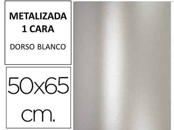 P.10 HOJAS CARTULINA 50X65 METALIZADA PLATA