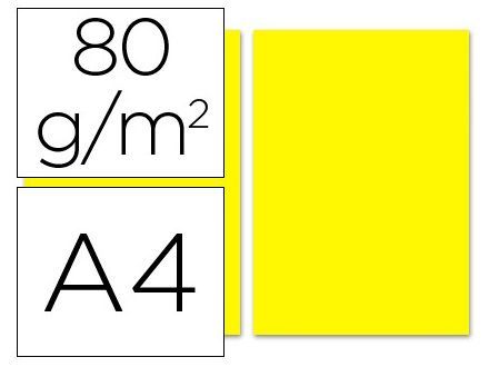 PAQ.100H. PAPEL COLOR A4 AMARILLO INTENS 80G 15624