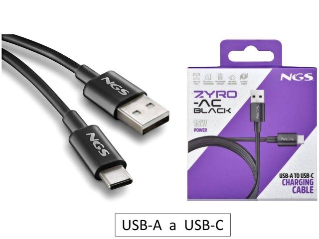 NGS CABLE CARGA RÁPIDA 1mt.  USB-A  a  USB-C  