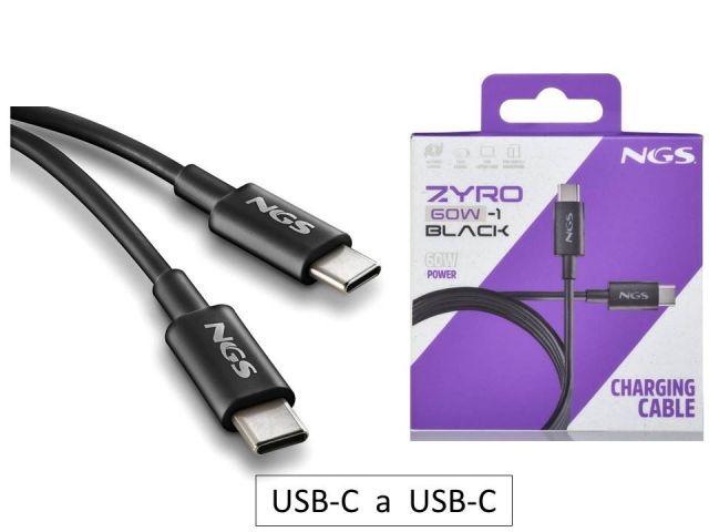NGS CABLE CARGA RÁPIDA 1mt.  USB-C  a  USB-C  