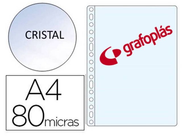 GRAFOP. C.100 FUNDAS PP A4 80MC CRISTAL 5570300