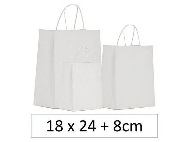 SNM PAQ.25 BOLSAS PAPEL XS 18x24+8  BLANCA ASA RIZ